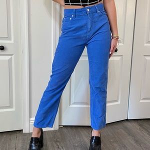 BDG Blue Curduroy Straight-Leg Pants